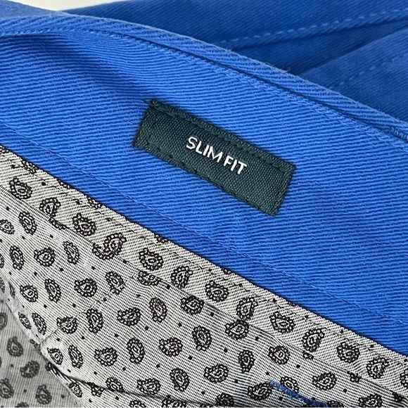 Taylrd Chino Shorts Mens 33 x 9" Blue Slim Fit Flat Front Stretch - Picture 6 of 7